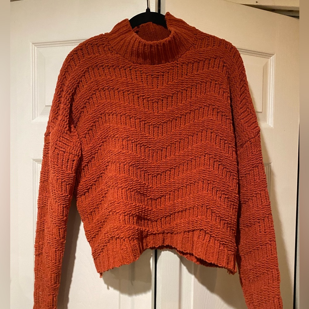 Burnt orange mock neck sweater